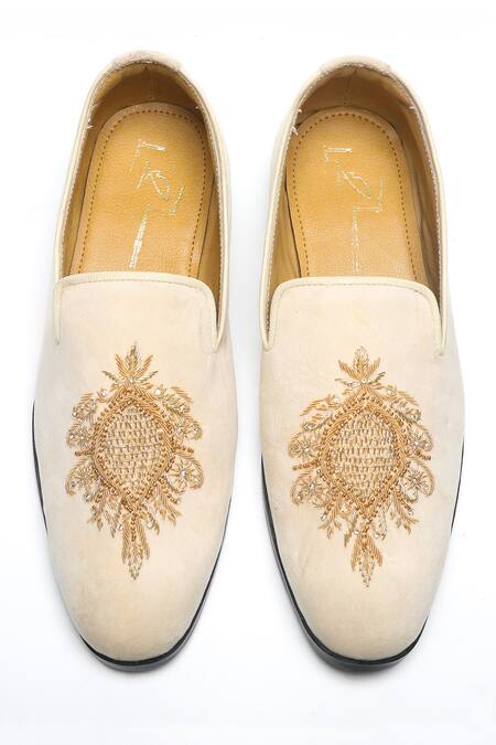 Nidhi Bhandari Suede Embroidered Moccasins 