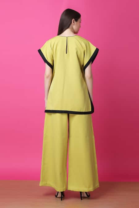 Shop Manish Nagdeo Green Crepe Embroidery Round Neck Floral Burst Print Kaftan With Pant at Aza Fashions Shop_Manish Nagdeo_Green Crepe Embroidery Round Neck Floral Burst Print Kaftan With Pant _at_Aza_Fashions