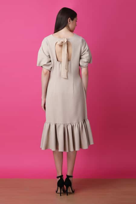 Manish Nagdeo Floral Print Ruffle Dress For Kids