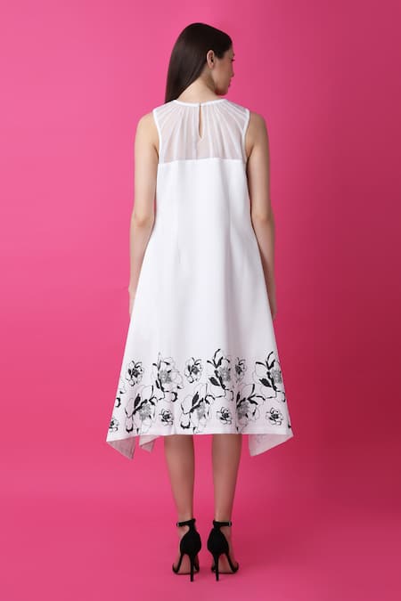 Manish Nagdeo Floral Print Asymmetric Dress For Kids