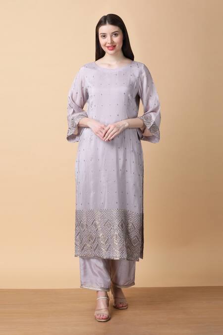 Buy Manish Nagdeo Purple Silk, Organza Sequins Lilac Embroidered Kurta Set For Kids Online at Aza Fashions Buy_Manish Nagdeo_Purple Silk, Organza Sequins Lilac Embroidered Kurta Set For Kids_Online_at_Aza_Fashions