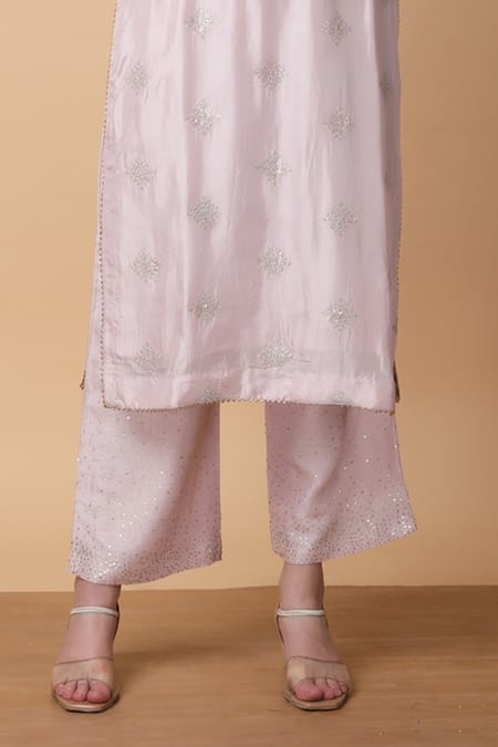 Shop Manish Nagdeo Pink Organza, Silk Gota Patti, Sequins Embroidered Kurta And Palazzo Set For Kids Online at Aza Fashions Shop_Manish Nagdeo_Pink Organza, Silk Gota Patti, Sequins Embroidered Kurta And Palazzo Set For Kids_Online_at_Aza_Fashions