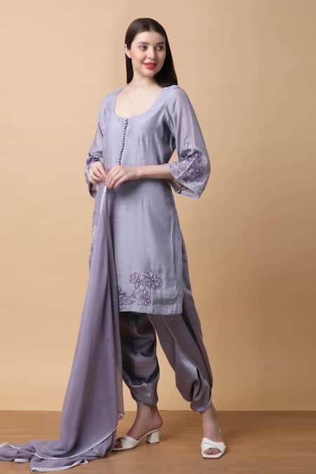 Manish Nagdeo Floral Embroidered Kurta & Dhoti Set 