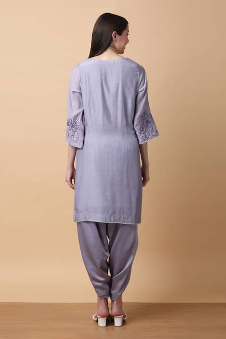 Manish Nagdeo Floral Embroidered Kurta & Dhoti Set For Kids