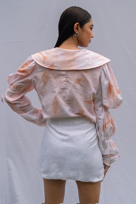 Rivi Blush Shirt With Embroidered Wrap Skirt 