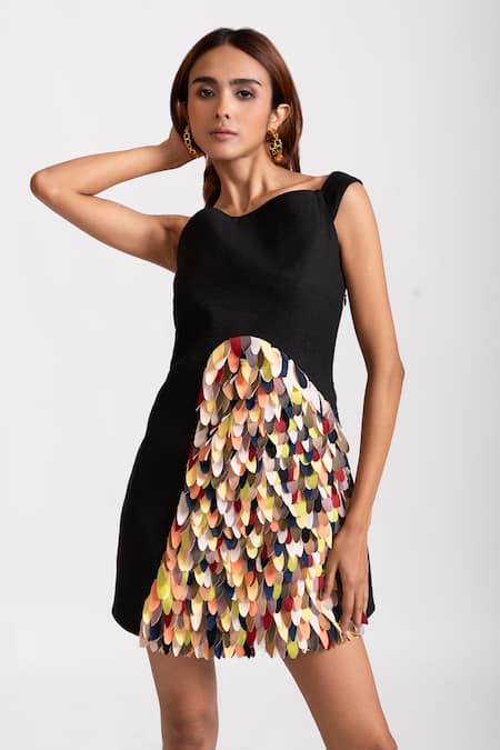 RIVI Confetti Kisses One Shoulder Dress 