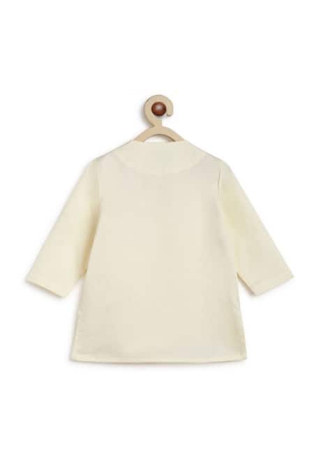 Tiber Taber Cream Cotton Embroidery Divine Bow Kurta And Dhoti Pant Set at Aza Fashions Tiber Taber_Cream Cotton Embroidery Divine Bow Kurta And Dhoti Pant Set _at_Aza_Fashions