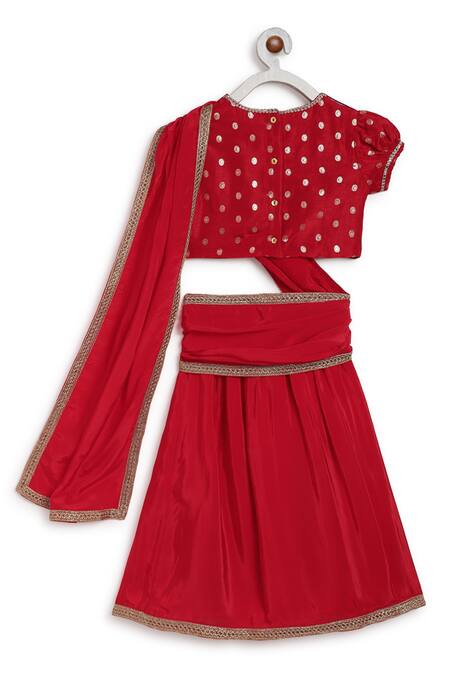 Buy Tiber Taber Red Viscose Zari, Lace O Desi Girl Pre-stitched Saree With Blouse Buy_Tiber Taber_Red Viscose Zari, Lace O Desi Girl Pre-stitched Saree With Blouse
