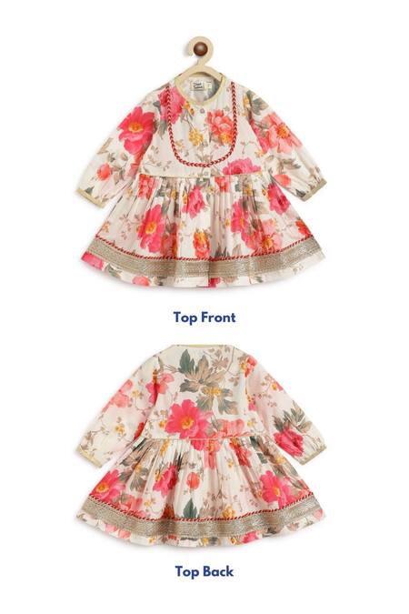 Buy Tiber Taber Cream Cotton Lace Garden Bloom Anarkali And Salwar Set Buy_Tiber Taber_Cream Cotton Lace Garden Bloom Anarkali And Salwar Set