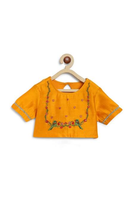 Shop Tiber Taber Red Cotton, Chanderi Cotton, Silk Lace, Floral Fun Print Flared Lehenga Set Online at Aza Fashions Shop_Tiber Taber_Red Cotton, Chanderi Cotton, Silk Lace, Floral Fun Print Flared Lehenga Set _Online_at_Aza_Fashions