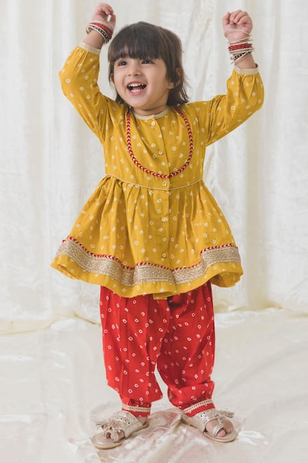 Tiber Taber Bandhani Twirl Anarkali & Salwar Set 