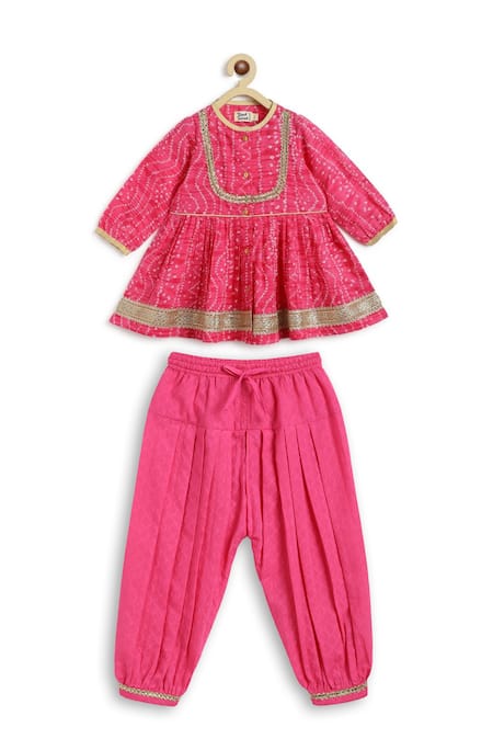 Buy Tiber Taber Pink Cotton Lace, Embroidery Bandhani Twirl Anarkali And Salwar Set Online at Aza Fashions Buy_Tiber Taber_Pink Cotton Lace, Embroidery Bandhani Twirl Anarkali And Salwar Set _Online_at_Aza_Fashions