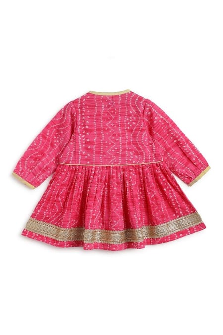Shop Tiber Taber Pink Cotton Lace, Embroidery Bandhani Twirl Anarkali And Salwar Set Online at Aza Fashions Shop_Tiber Taber_Pink Cotton Lace, Embroidery Bandhani Twirl Anarkali And Salwar Set _Online_at_Aza_Fashions