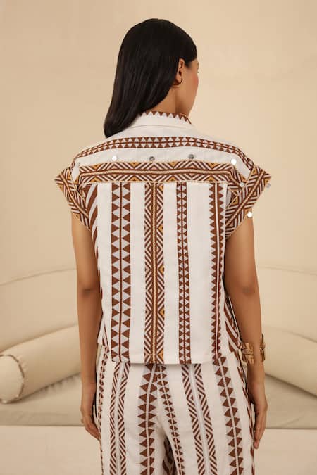 Muvazo Toda Textured Shirt With Pant 