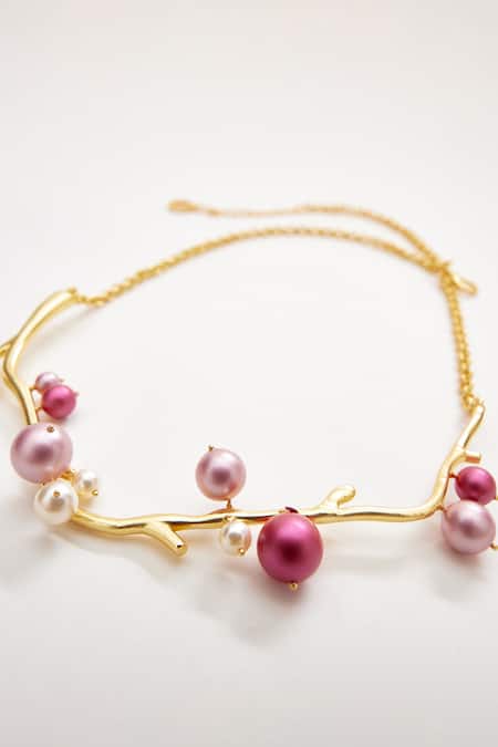 Voyce Jewellery Arabica Abstract Carved Necklace 