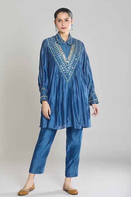 Siyona by Ankurita Mirror Embroidered Kurta & Dhoti Pant Set 