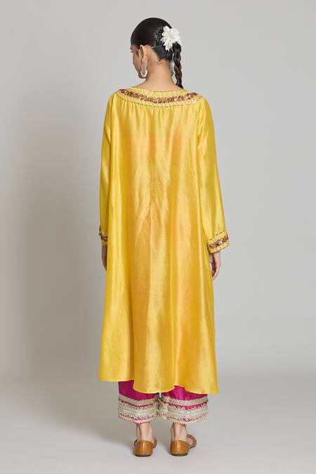 Siyona By Ankurita Embroidered Kaftan Kurta Pant Set 