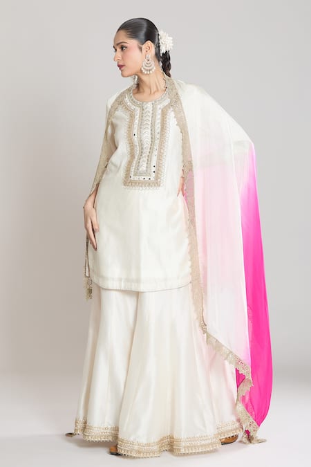 Siyona by Ankurita Mirror & Thread Embroidered Kurta Gharara Set 