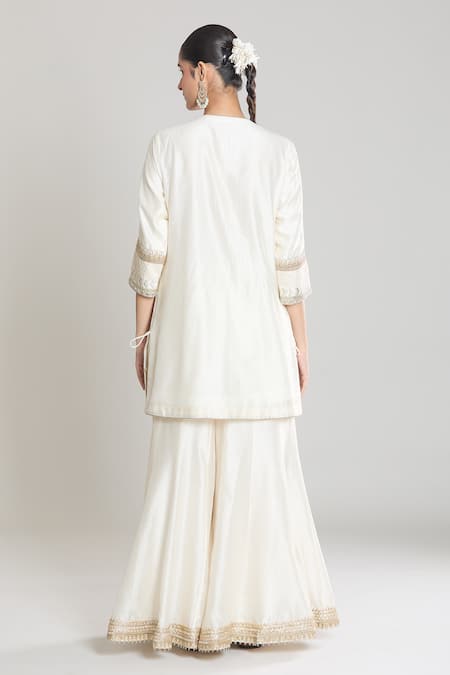 Siyona By Ankurita Mirror & Thread Embroidered Kurta Gharara Set 