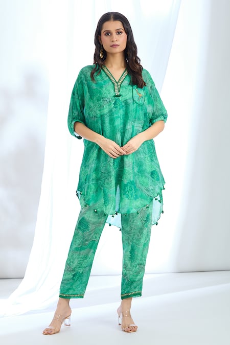 Basil Leaf Scenaric Print Kurta With Pant 