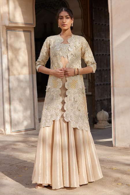 Osaa by Adarsh Embroidered Jacket Lehenga Set 