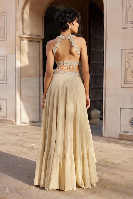 Osaa By Adarsh Embroidered Crop Top & Skirt Set 