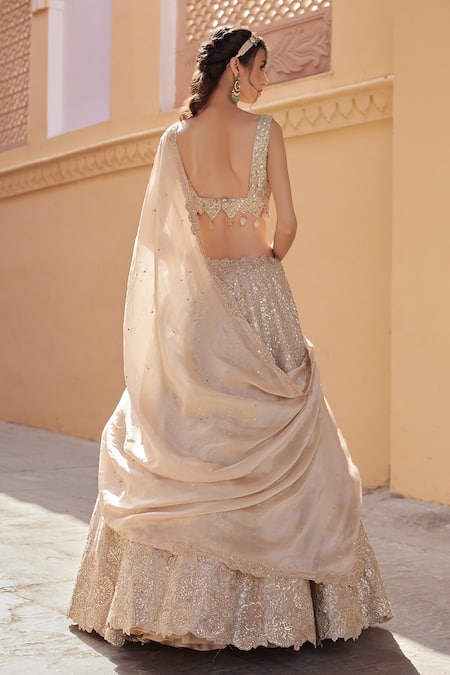 Osaa By Adarsh Zardosi Embroidered Blouse Lehenga Set 