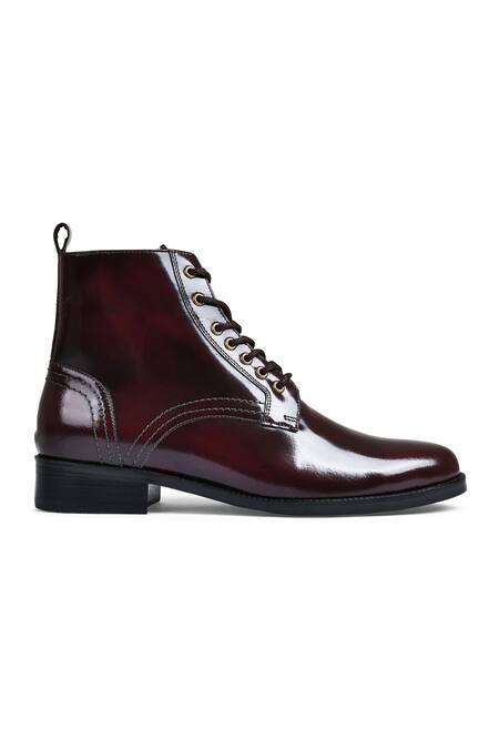 Wednesday Lifestyle_Maroon Dexter Leather Ankle Boots _Online_at_Aza_Fashions
