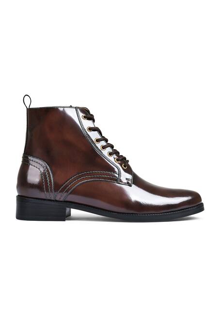 Wednesday Lifestyle_Brown Dexter Lace Up Leather Boots _Online_at_Aza_Fashions
