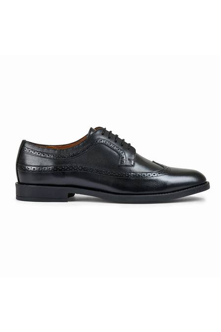 Wednesday Lifestyle_Black Dominic Leather Derby Shoes _Online_at_Aza_Fashions