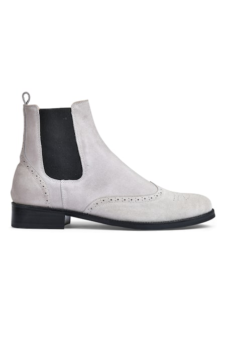 Wednesday Lifestyle Beige Suede Leather Chelsea Boots 