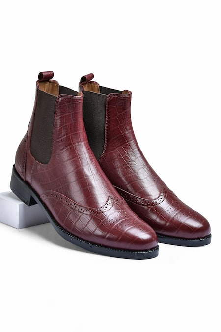 Wednesday Lifestyle Wade Croco Leather Chelsea Boots 