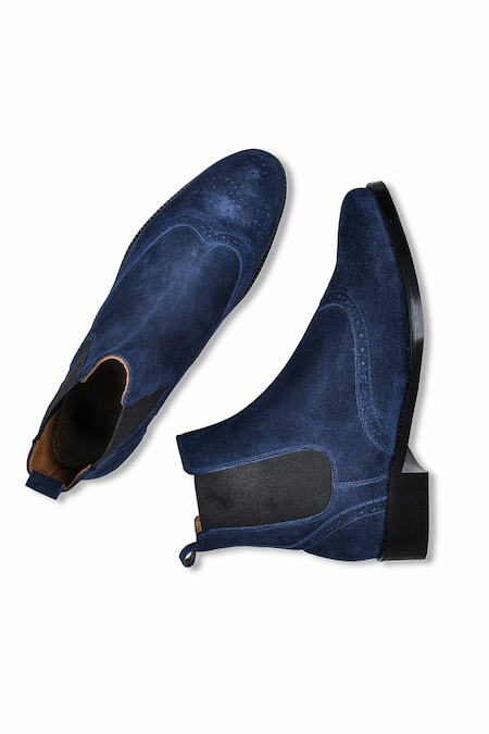 Shop Wednesday Lifestyle Blue Royal Suede Chelsea Boots at Aza Fashions Shop_Wednesday Lifestyle_Blue Royal Suede Chelsea Boots _at_Aza_Fashions