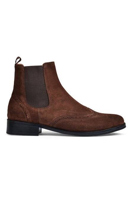 Wednesday Lifestyle_Brown Wade Chelsea Suede Leather Boots _Online_at_Aza_Fashions