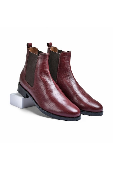 Wednesday Lifestyle Wellington Croc Leather Chelsea Boots 