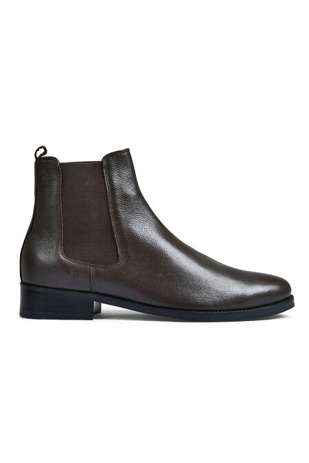 Wednesday Lifestyle_Brown Milled Leather Chelsea Boots _Online_at_Aza_Fashions