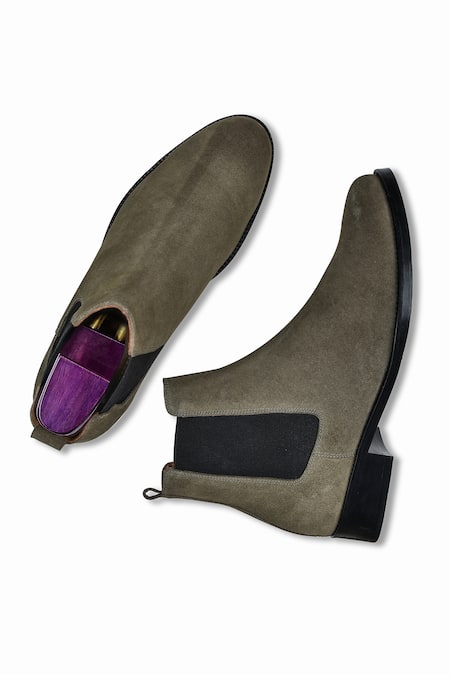 Wednesday Lifestyle Wellington Contrast Patch Chelsea Boots 