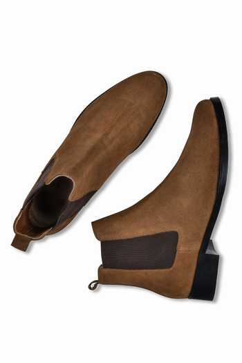 Shop Wednesday Lifestyle Brown Patchwork Russet Chelsea Boots at Aza Fashions Shop_Wednesday Lifestyle_Brown Patchwork Russet Chelsea Boots _at_Aza_Fashions