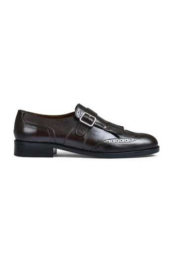 Wednesday Lifestyle_Brown Issac Genuine Leather Monk Shoes _Online_at_Aza_Fashions
