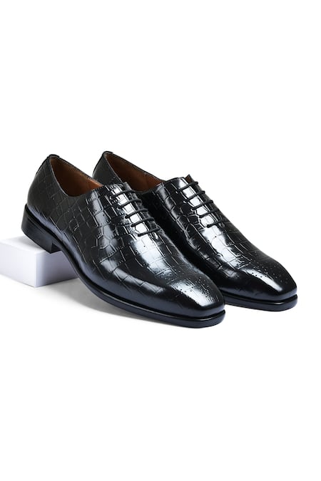 Wednesday Lifestyle Kevin Croco Leather Oxford Shoes 