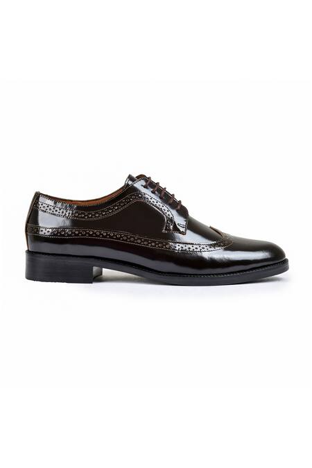 Wednesday Lifestyle_Brown Dominic Brogue Pattern Derby Shoes _Online_at_Aza_Fashions