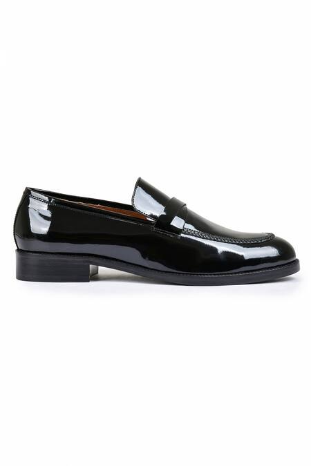 Wednesday Lifestyle_Black Patent Leather Loafers _Online_at_Aza_Fashions