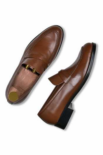 Shop Wednesday Lifestyle Brown Alex Patent Leather Solid Loafers at Aza Fashions Shop_Wednesday Lifestyle_Brown Alex Patent Leather Solid Loafers _at_Aza_Fashions