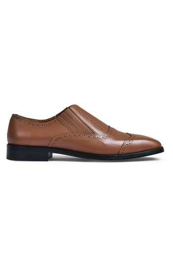 Wednesday Lifestyle_Brown Cut Work Benjamin Brogue Loafers _Online_at_Aza_Fashions