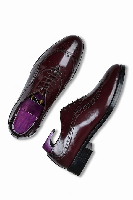 Shop_Wednesday Lifestyle_Wine Bradley Wholecut Oxford Shoes _at_Aza_Fashions