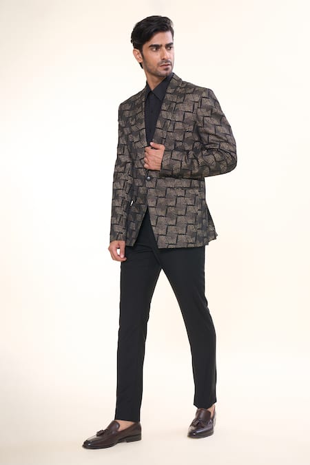 Prima Czar Abstract Pattern Jacquard Tuxedo 