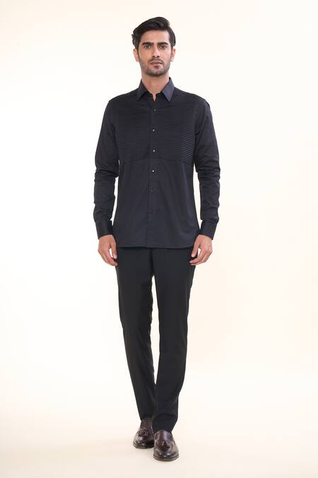 Prima Czar Black Jacquard Weave Abstract Pattern Tuxedo Online at Aza Fashions Prima Czar_Black Jacquard Weave Abstract Pattern Tuxedo_Online_at_Aza_Fashions