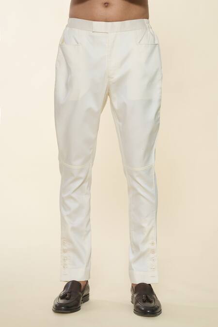 Prima Czar Ivory Organza Silk Embroidery Thread Indo Western Jacket With Pant at Aza Fashions Prima Czar_Ivory Organza Silk Embroidery Thread Indo Western Jacket With Pant_at_Aza_Fashions