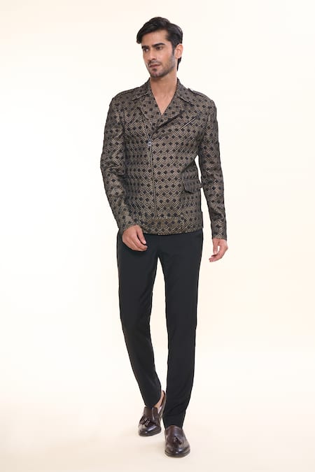 Prima Czar Geometric Jacquard Bomber Jacket 