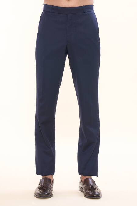 Buy Prima Czar Blue Jacquard Weave Geometric Bandhgala And Pant Set Buy_Prima Czar_Blue Jacquard Weave Geometric Bandhgala And Pant Set